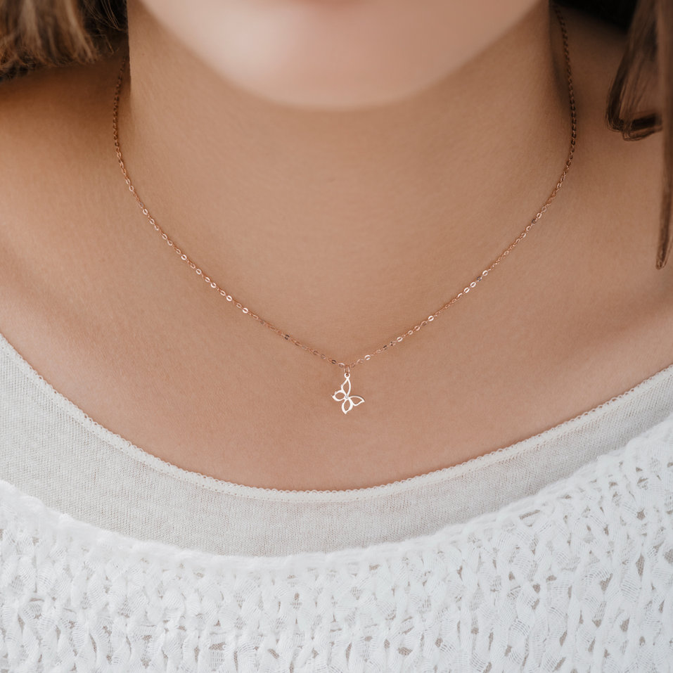 Náhrdelník s diamantom Extraordinary Butterfly