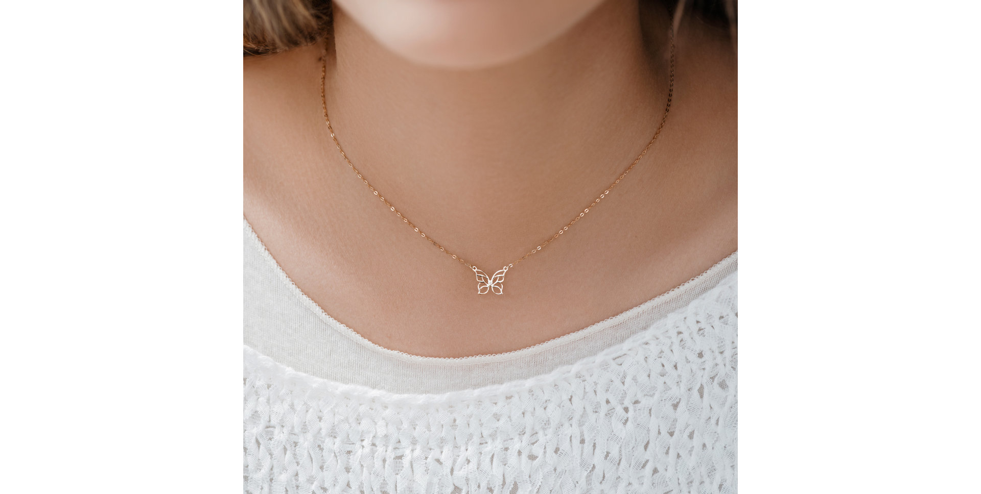 Náhrdelník s diamantom Fantasy Butterfly