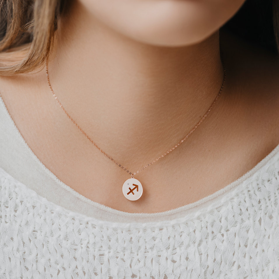 Náhrdelník s diamantom Sagittarius
