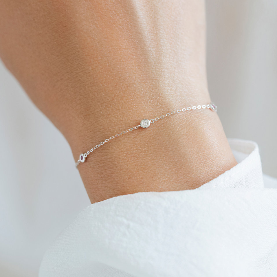 Náramok s diamantmi a zafírmi Dots