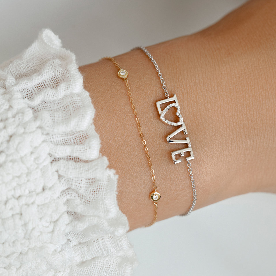 Náramok s diamantmi Love