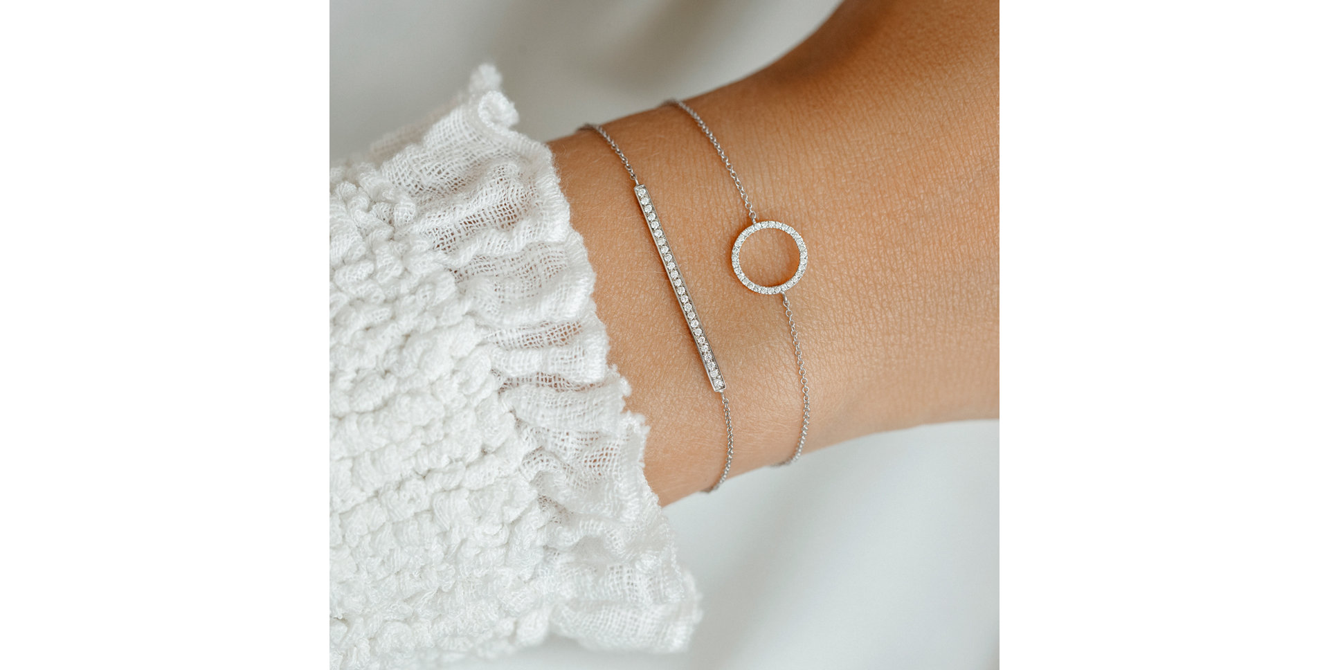 Náramok s hnedými diamantmi Line