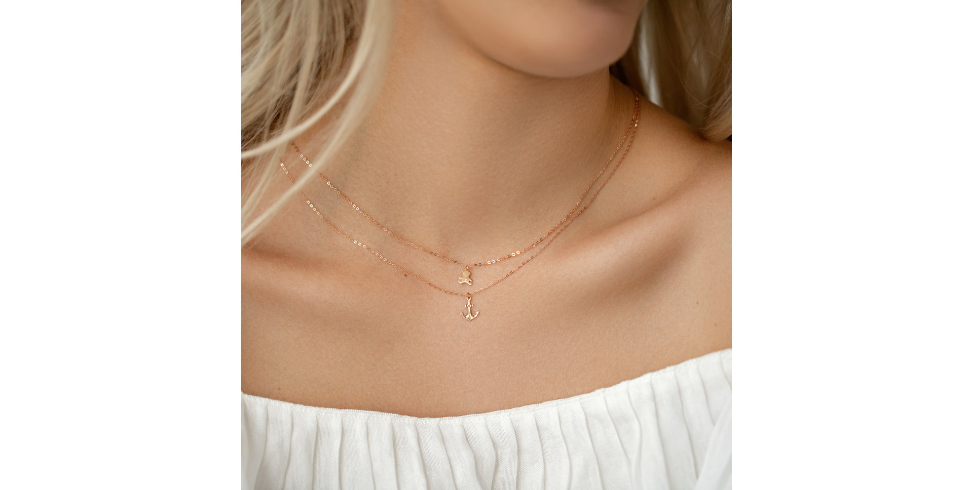 Náhrdelník s diamantom Diamond Anchor