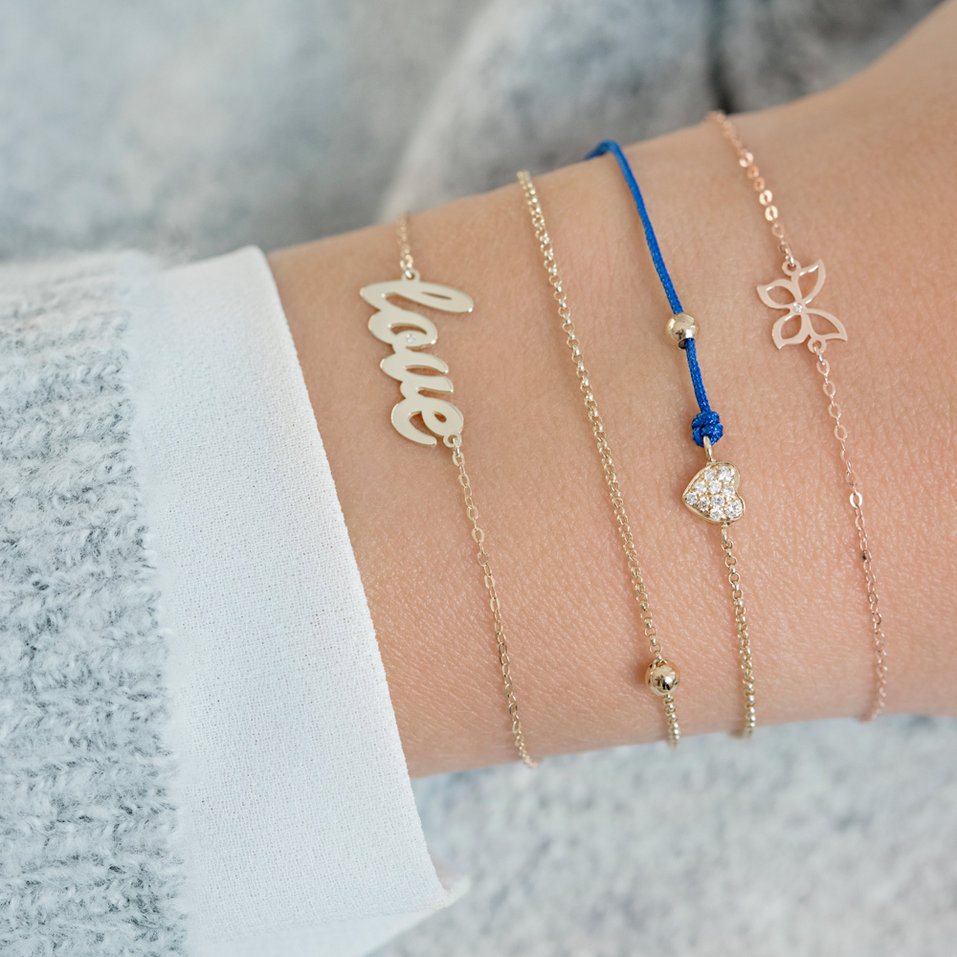 Náramok s diamantom Gold Butterfly