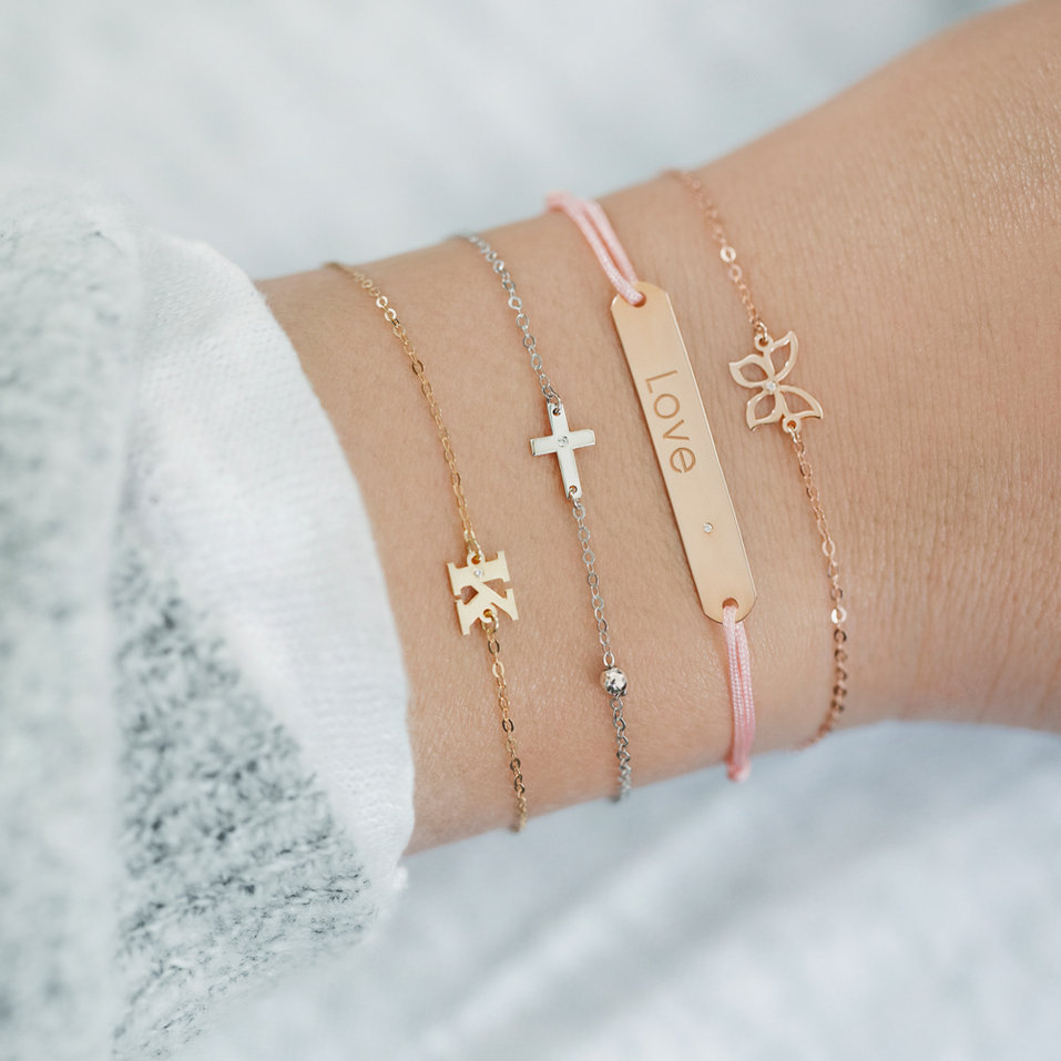 Náramok s diamantom Gold Butterfly