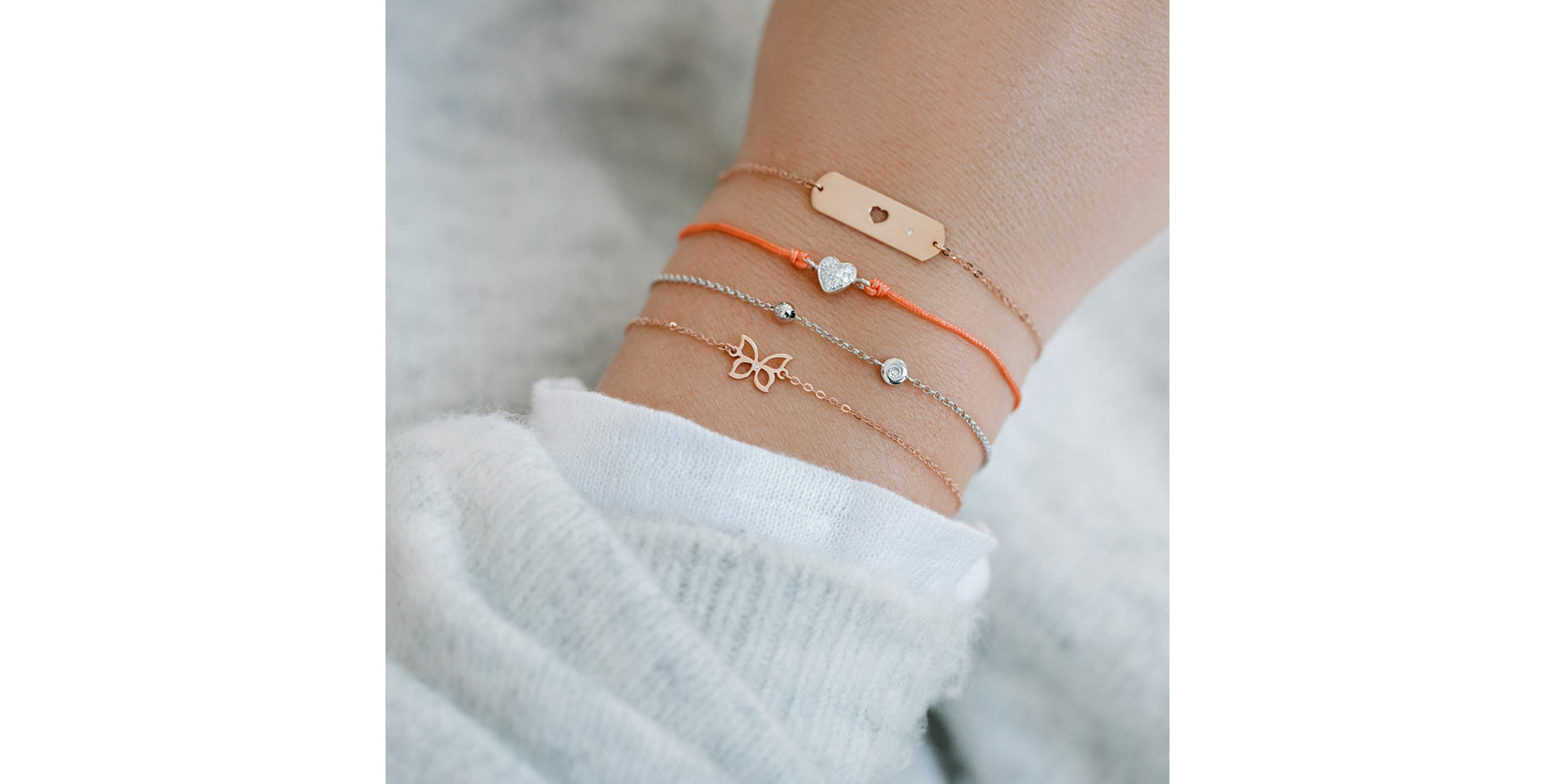 Náramok s diamantom Gold Butterfly