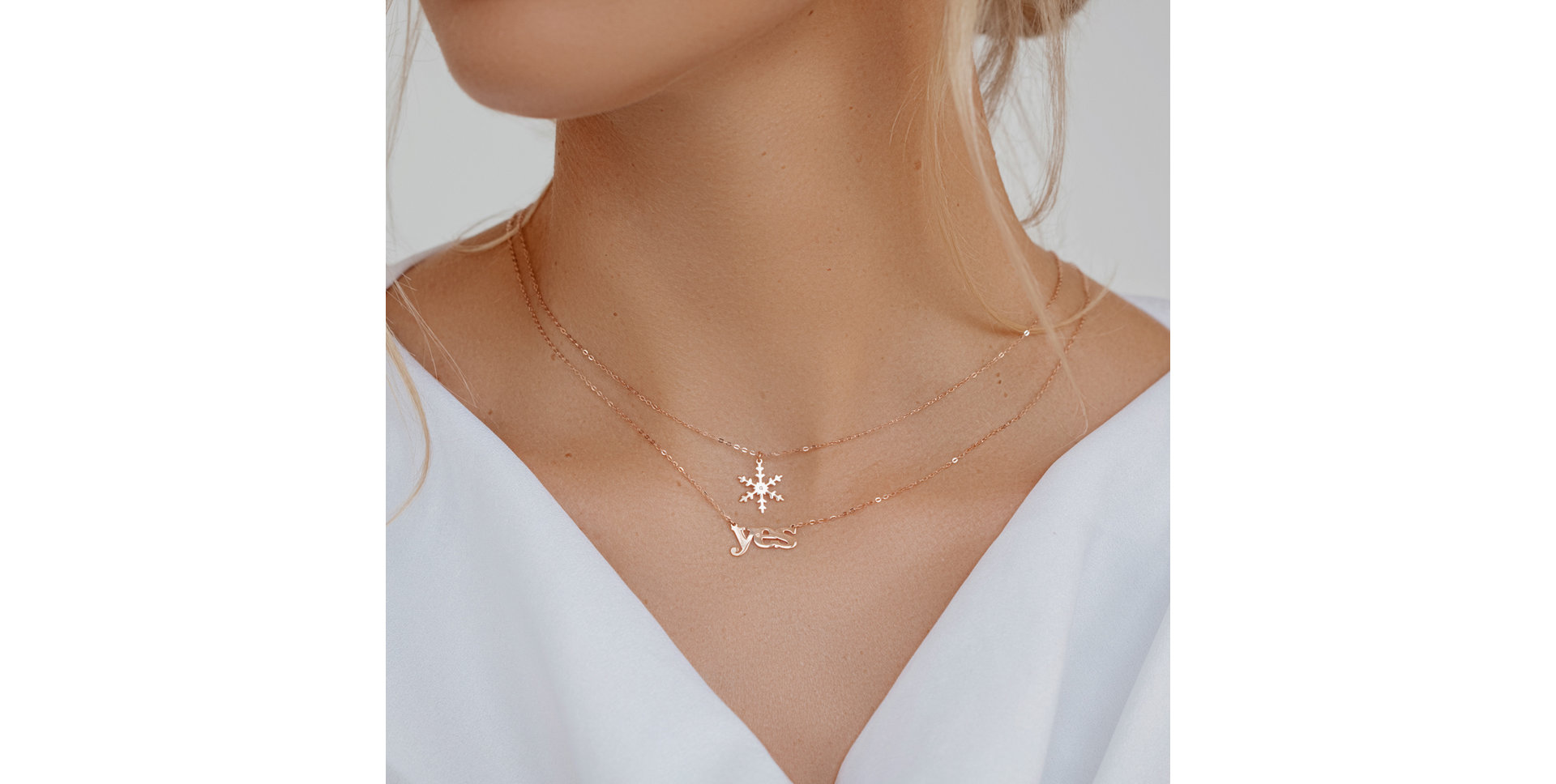 Náhrdelník s diamantom Snowflake