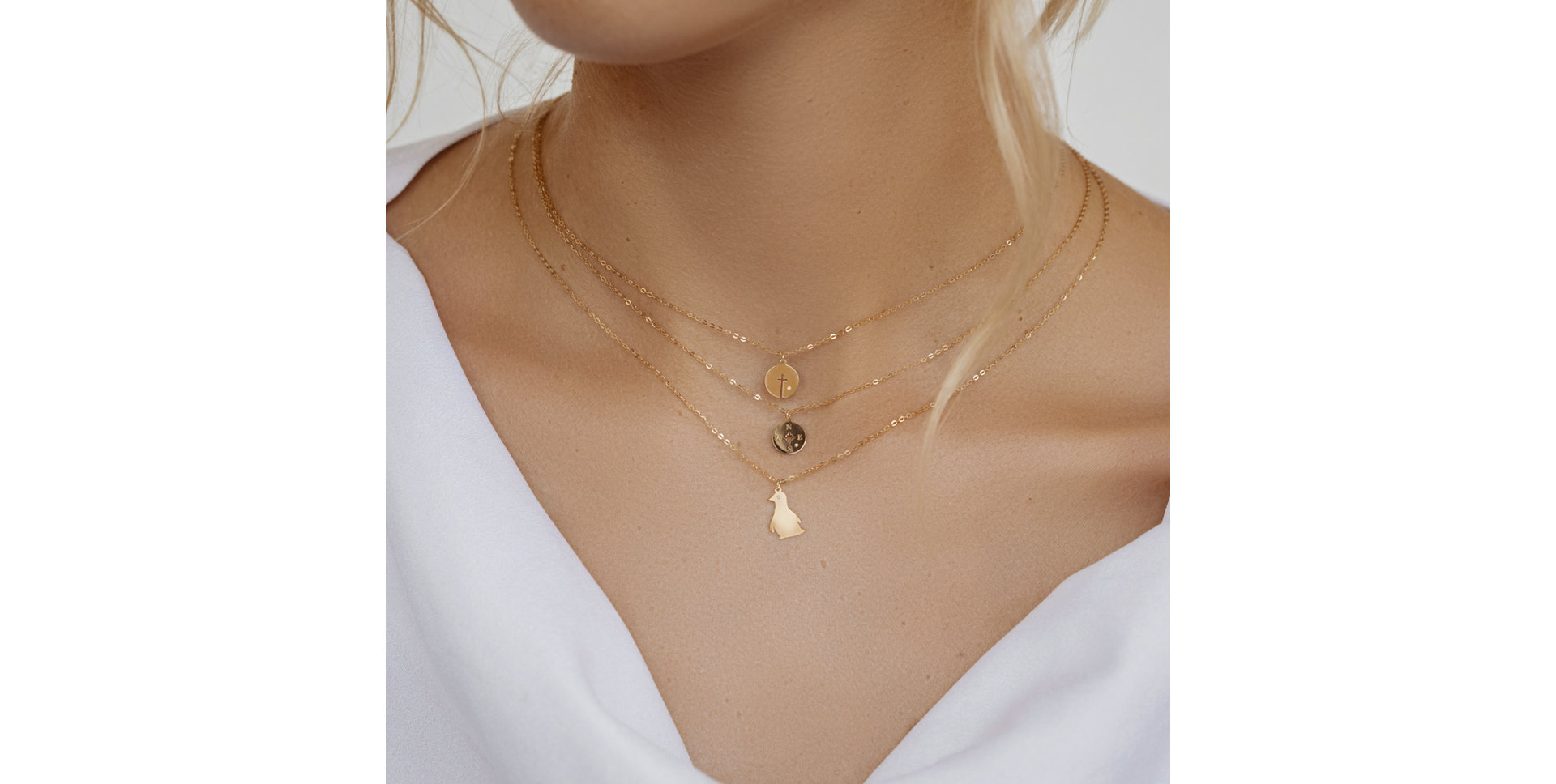 Náhrdelník s diamantom Penguin