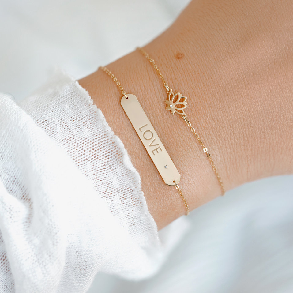 Náramok s diamantom Little Lotus