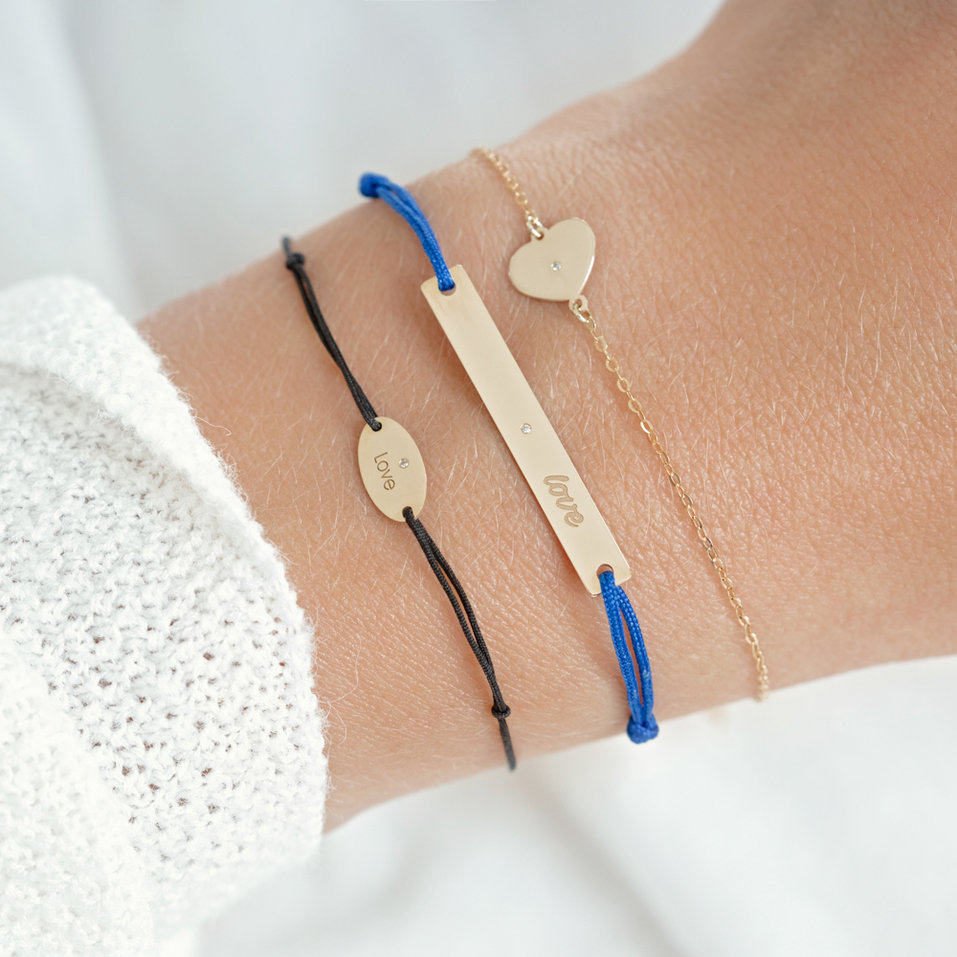 Diamantový náramok so šnúrkou Gold Stamp