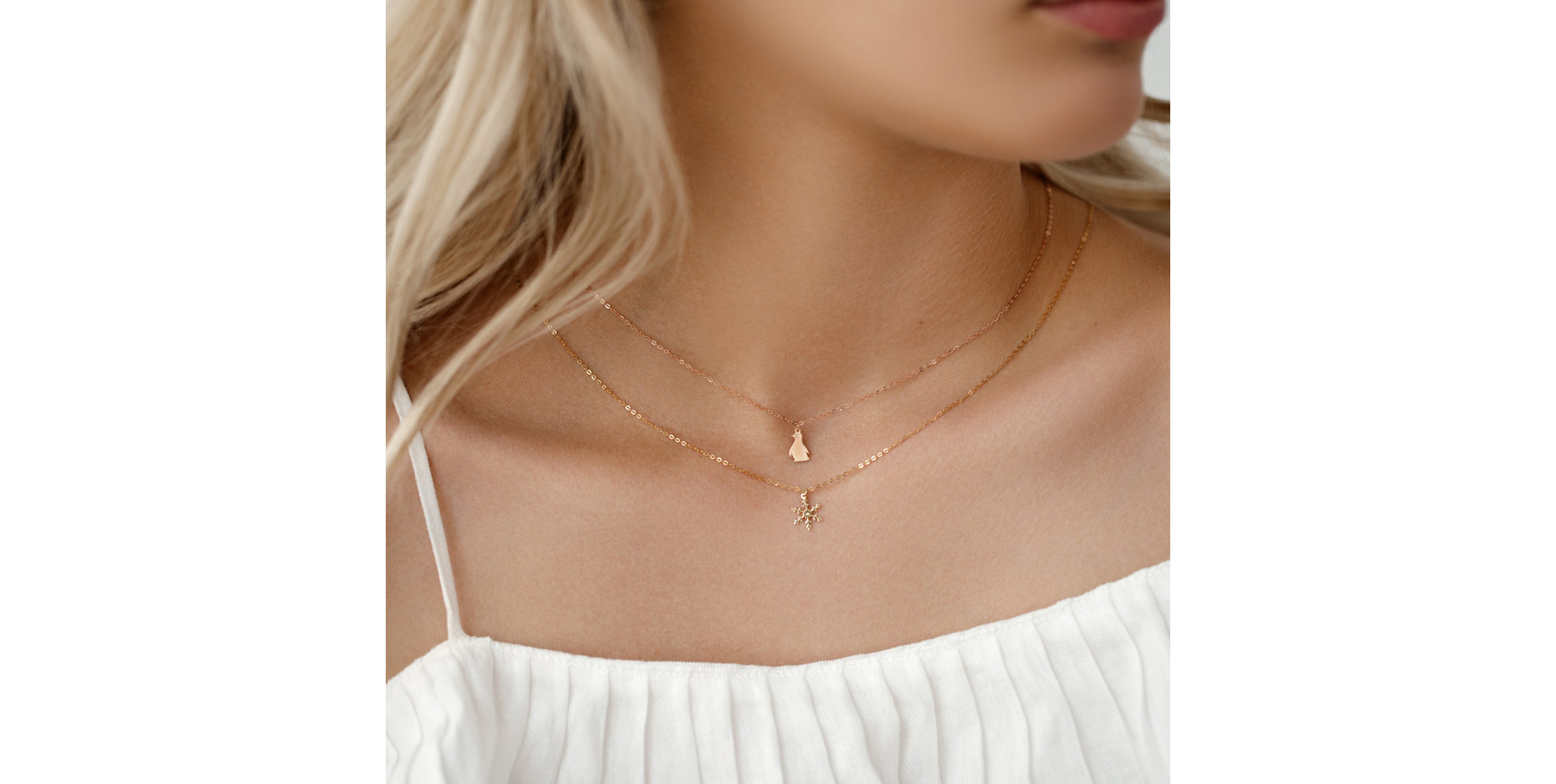 Náhrdelník s diamantom Little Snowflake