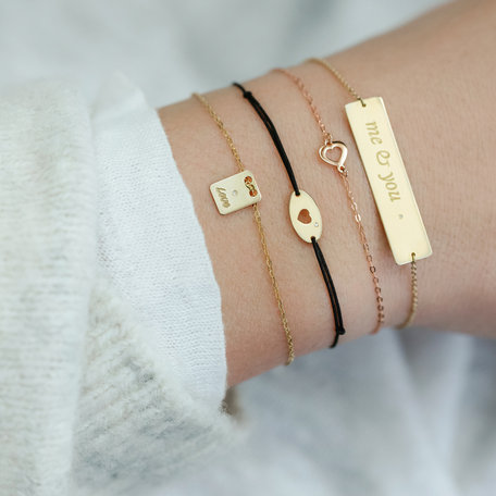 Diamantový náramok so šnúrkou Gold Heart