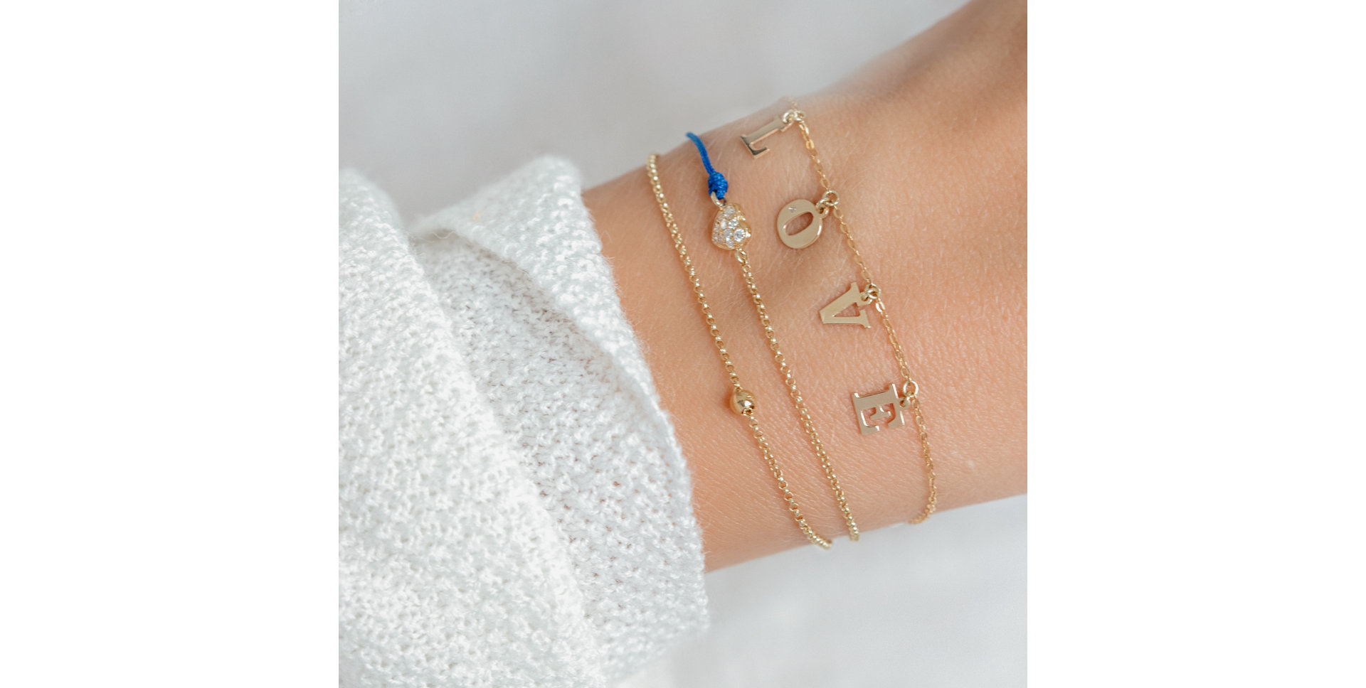 Náramok s diamantom Love