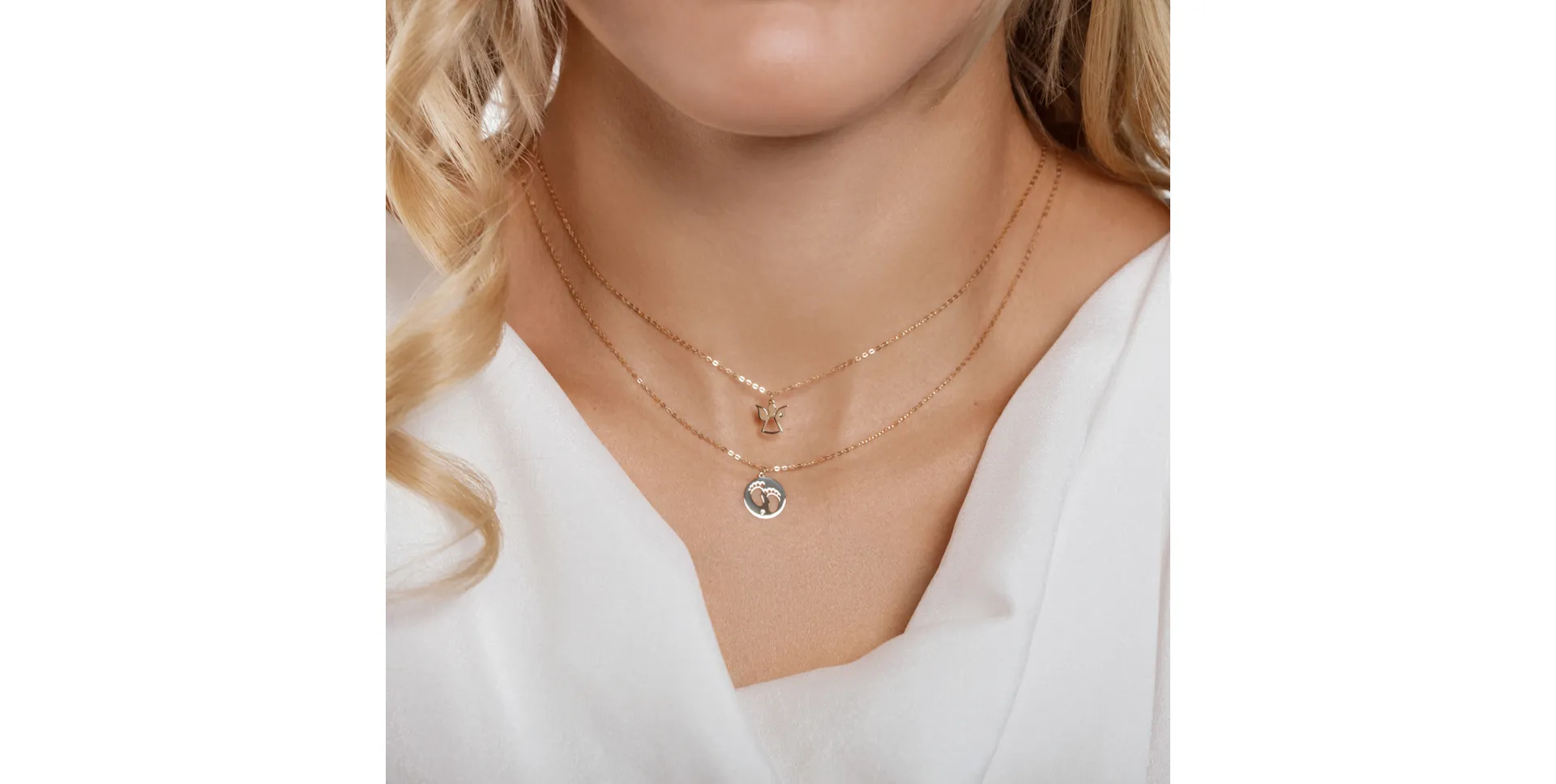 Náhrdelník s diamantom Happy Feet