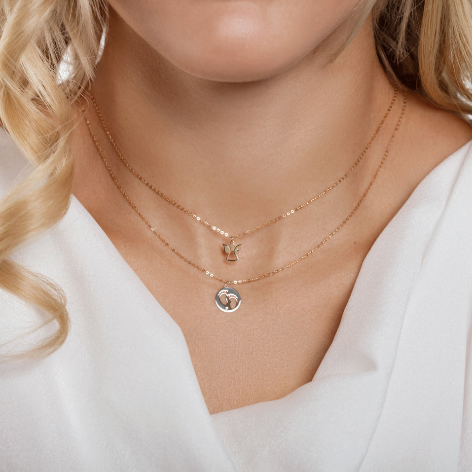 Náhrdelník s diamantom Happy Feet