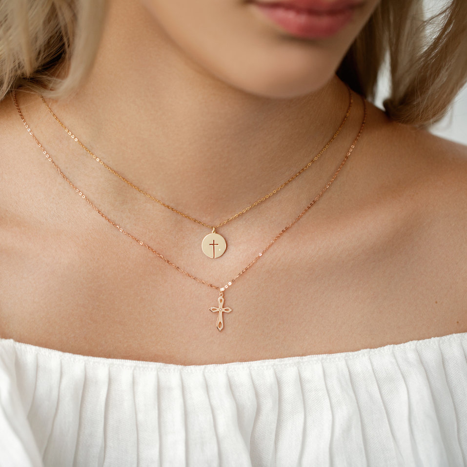 Náhrdelník s diamantom Little Cross