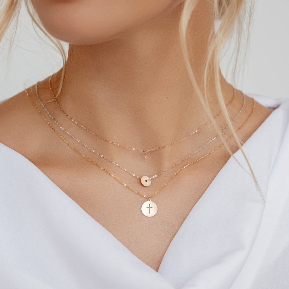 Náhrdelník s diamantom Little Cross