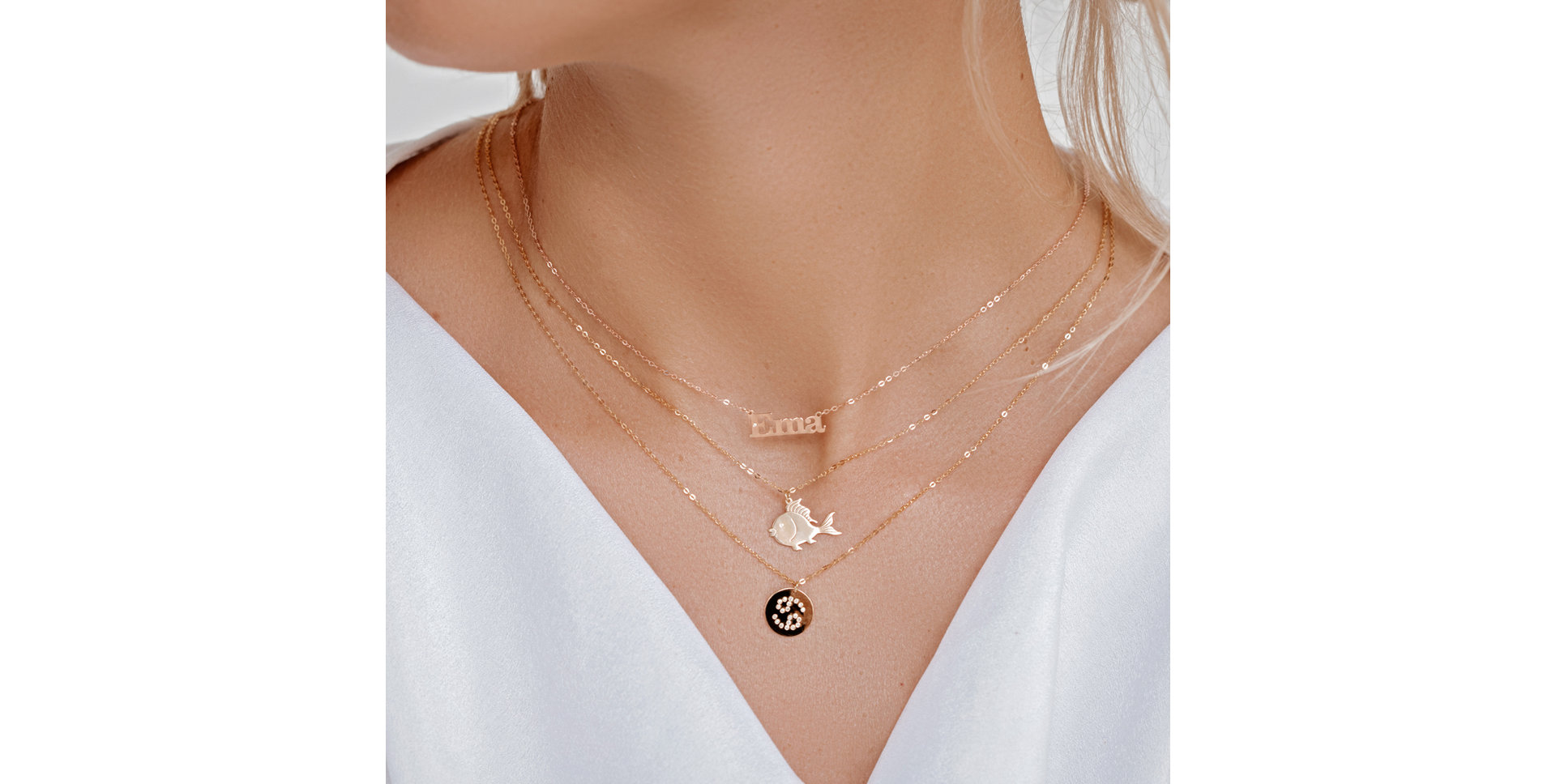 Náhrdelník s diamantom Goldfish