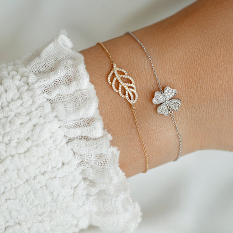 Náramok s diamantmi Four Leaf Clover