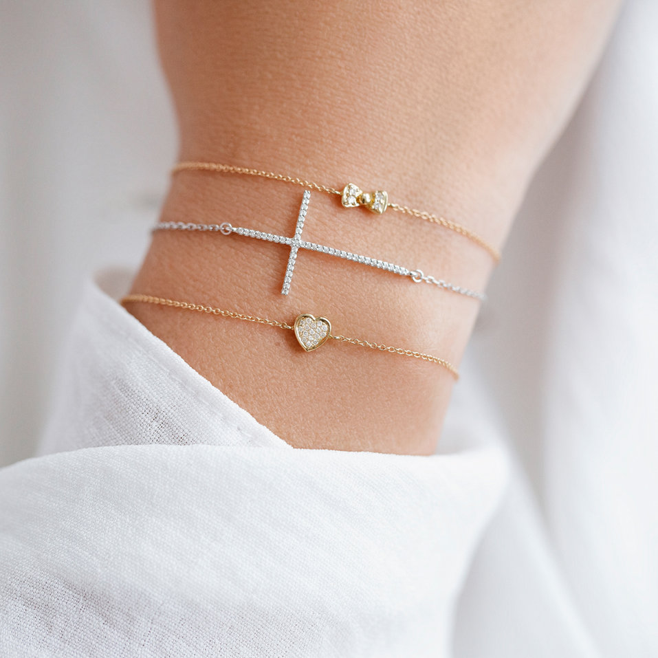 Náramok s čiernymi diamantmi Shiny Bow