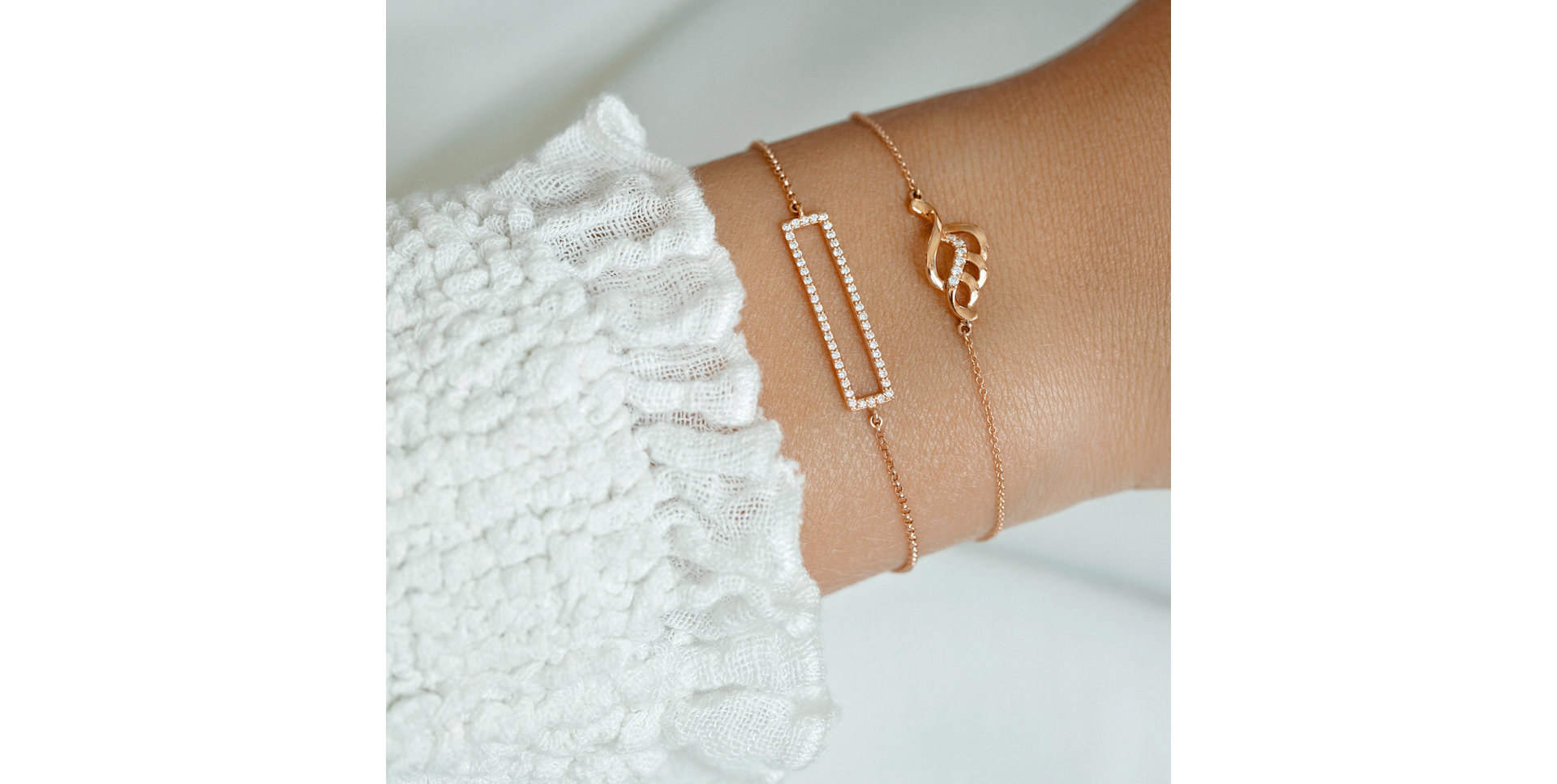 Náramok s diamantmi Sparkling Leaf