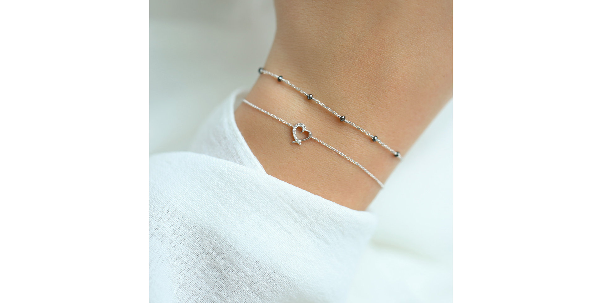 Náramok s čiernymi diamantmi Dark Melody