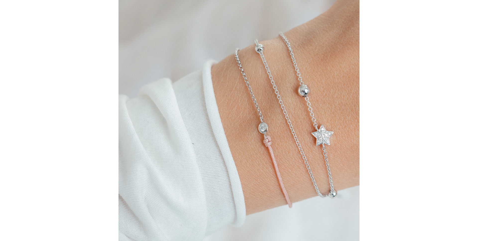 Náramok s čiernymi diamantmi Starshine Message