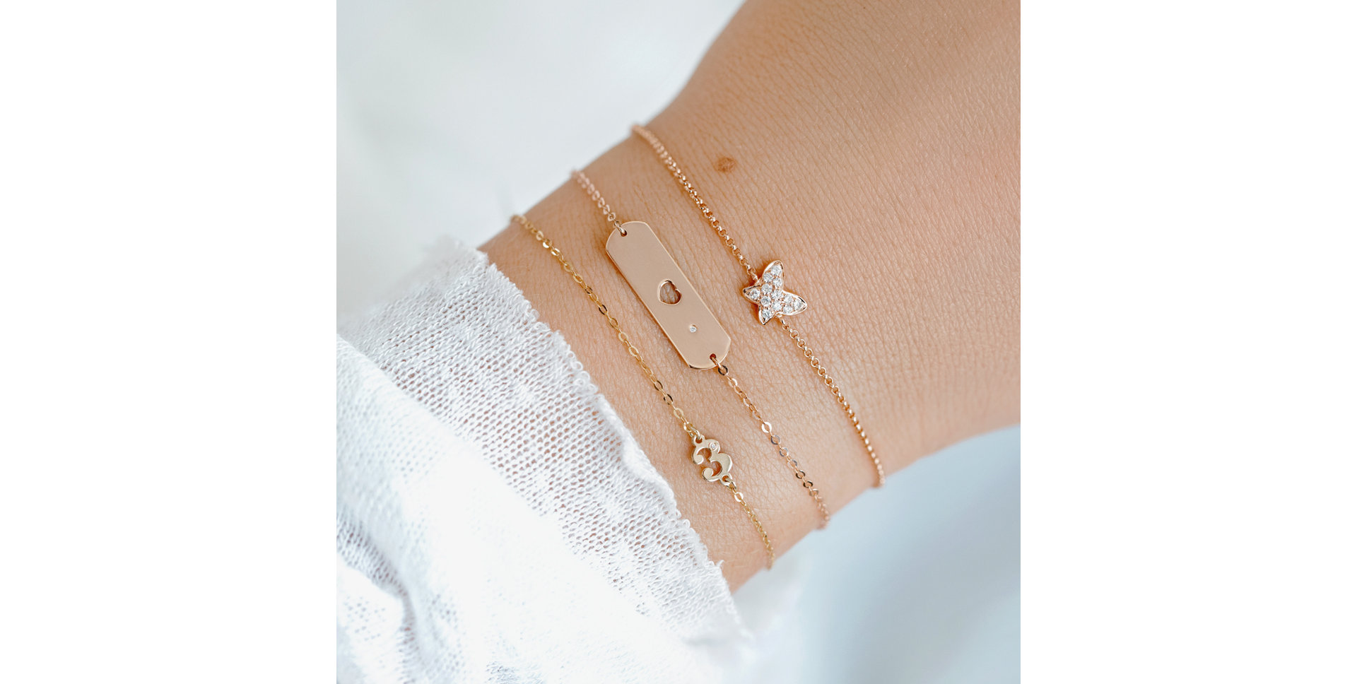 Náramok s čiernymi diamantmi My Butterfly