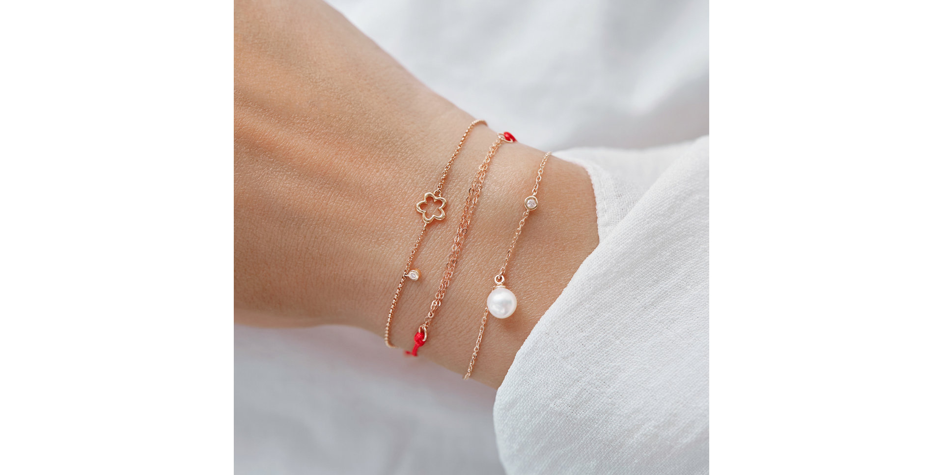 Náramok s diamantom a sladkovodnou bielou perlou Lovely Lake