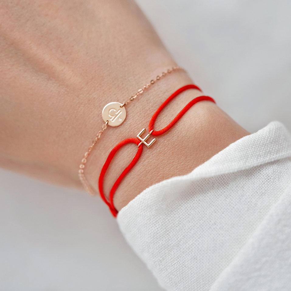 Diamantový náramok so šnúrkou Red E