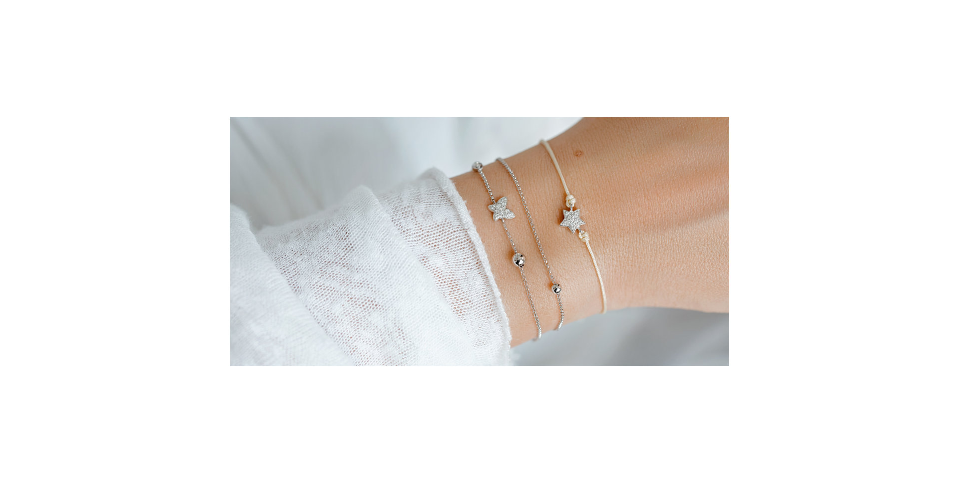 Diamantový náramok so šnúrkou Star Message