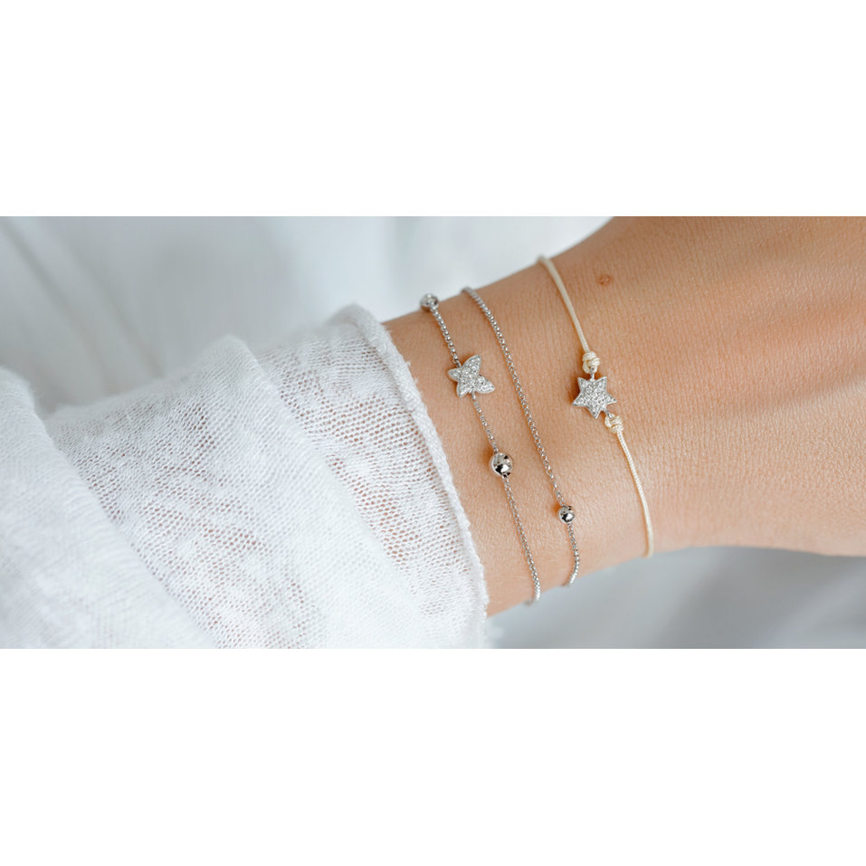 Diamantový náramok so šnúrkou Star Message