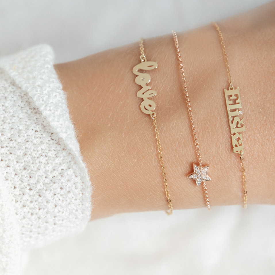 Náramok s hnedými diamantmi Night Message