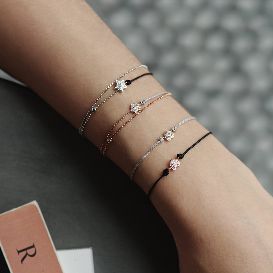 Diamantový náramok so šnúrkou Dream Message