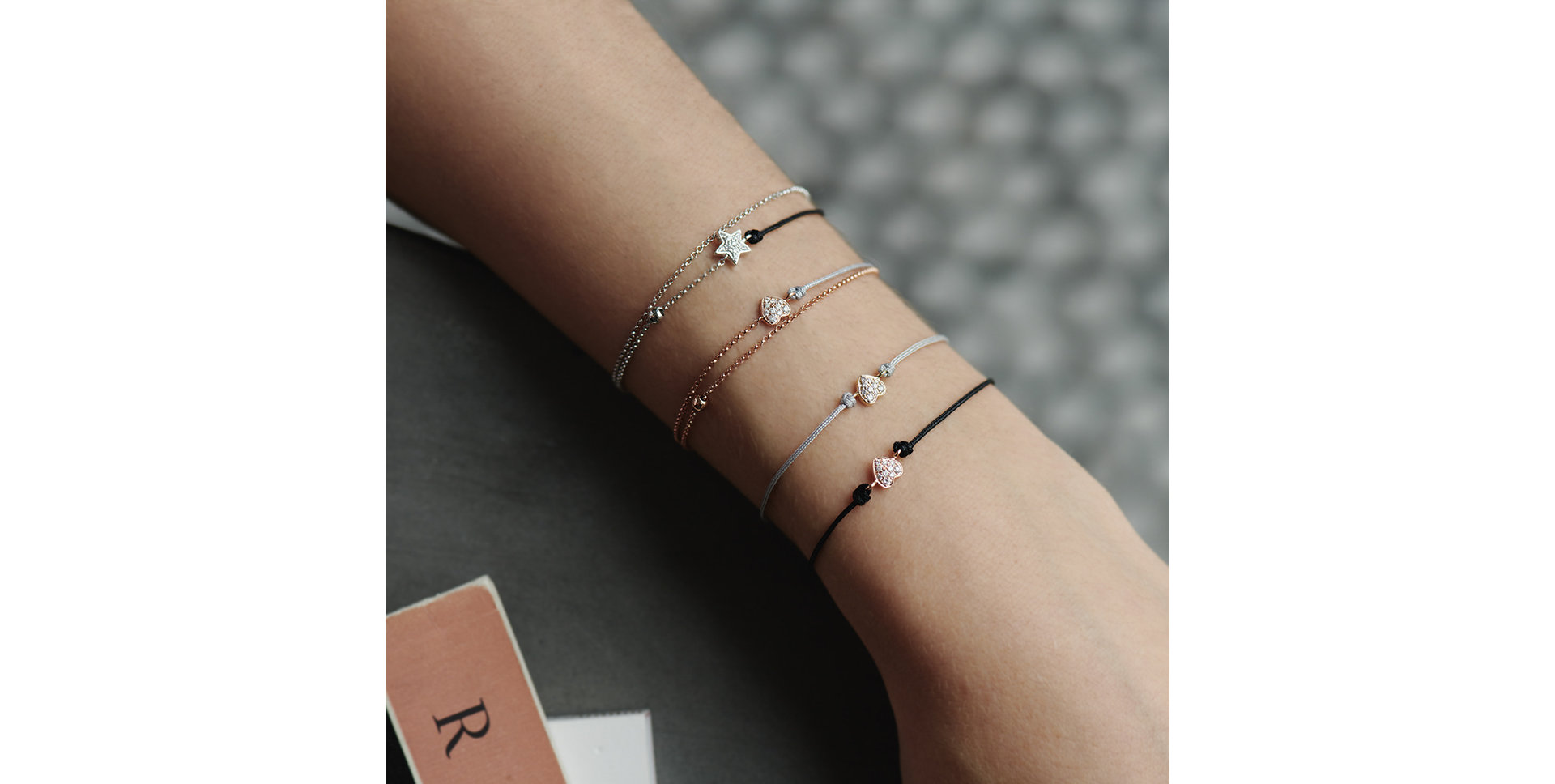 Diamantový náramok so šnúrkou Dream Message