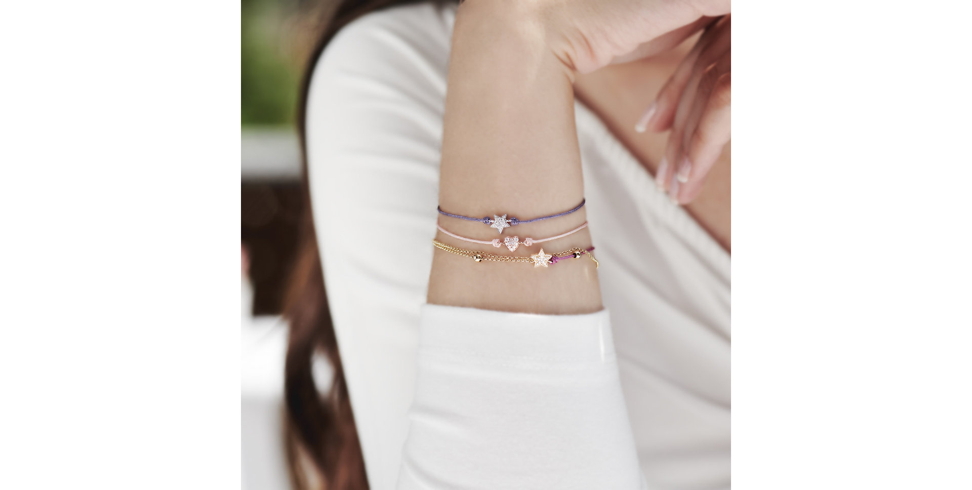 Diamantový náramok so šnúrkou Dream Message