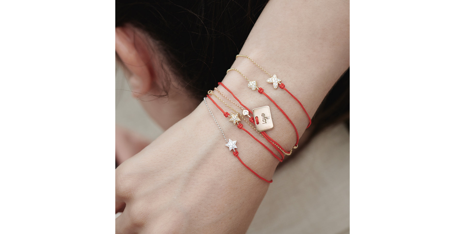 Diamantový náramok so šnúrkou Star Message