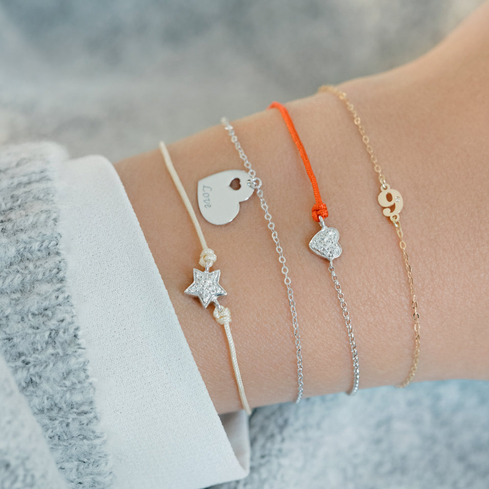 Diamantový náramok so šnúrkou Star Message