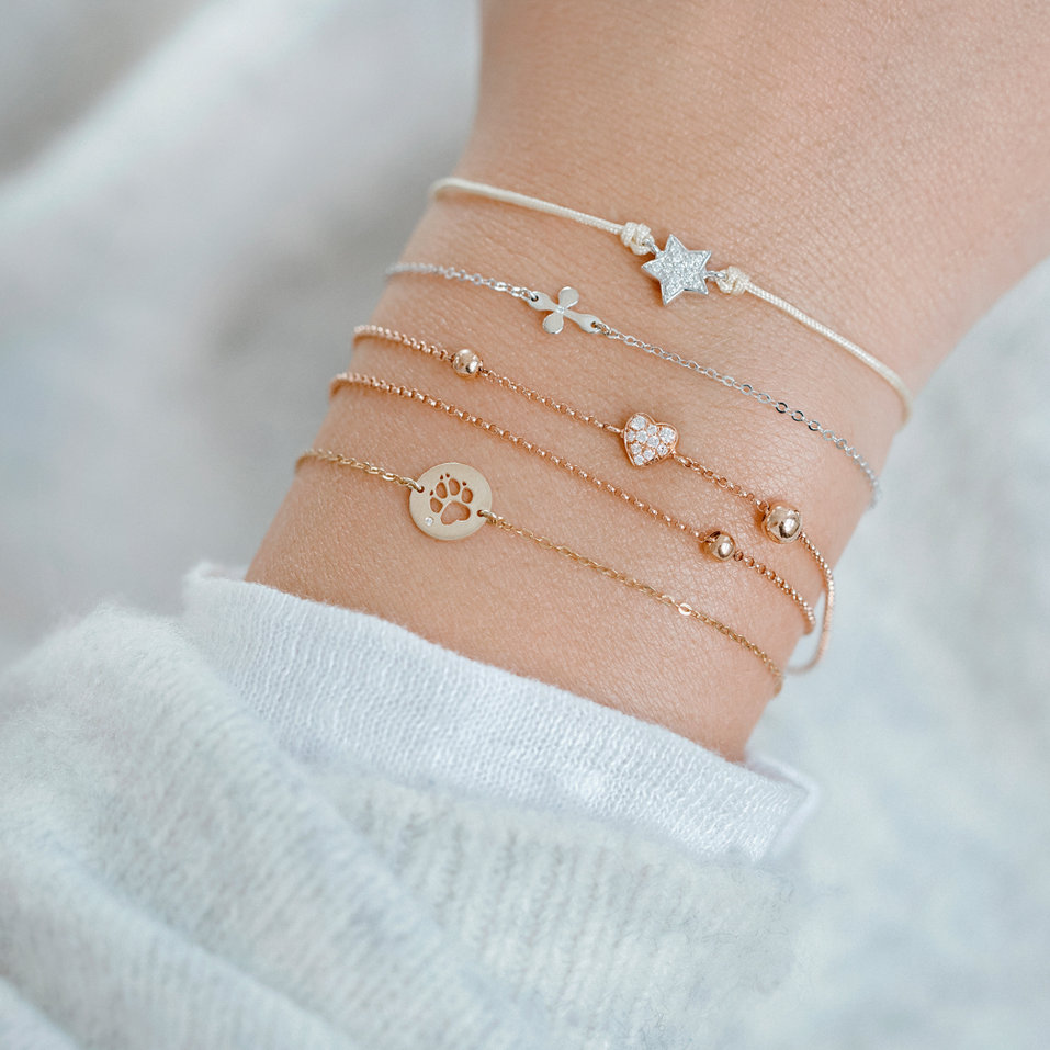 Diamantový náramok so šnúrkou Star Message