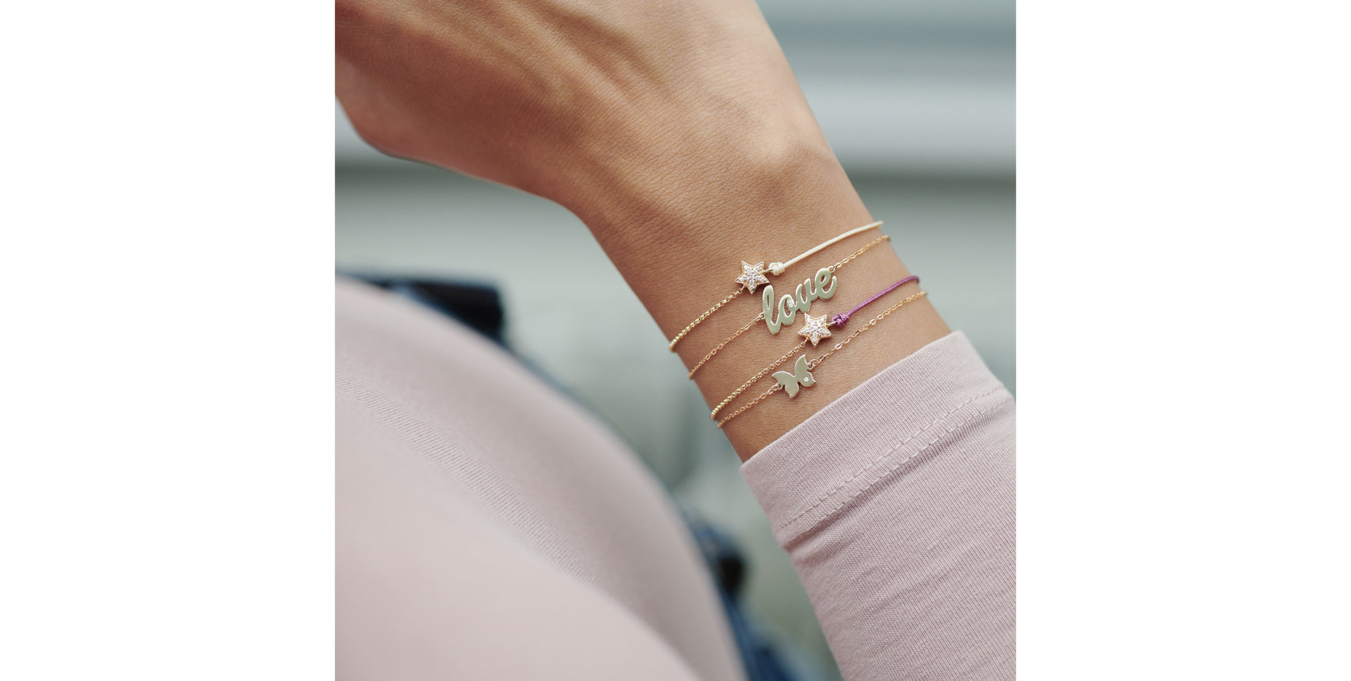 Diamantový náramok so šnúrkou Be a Star