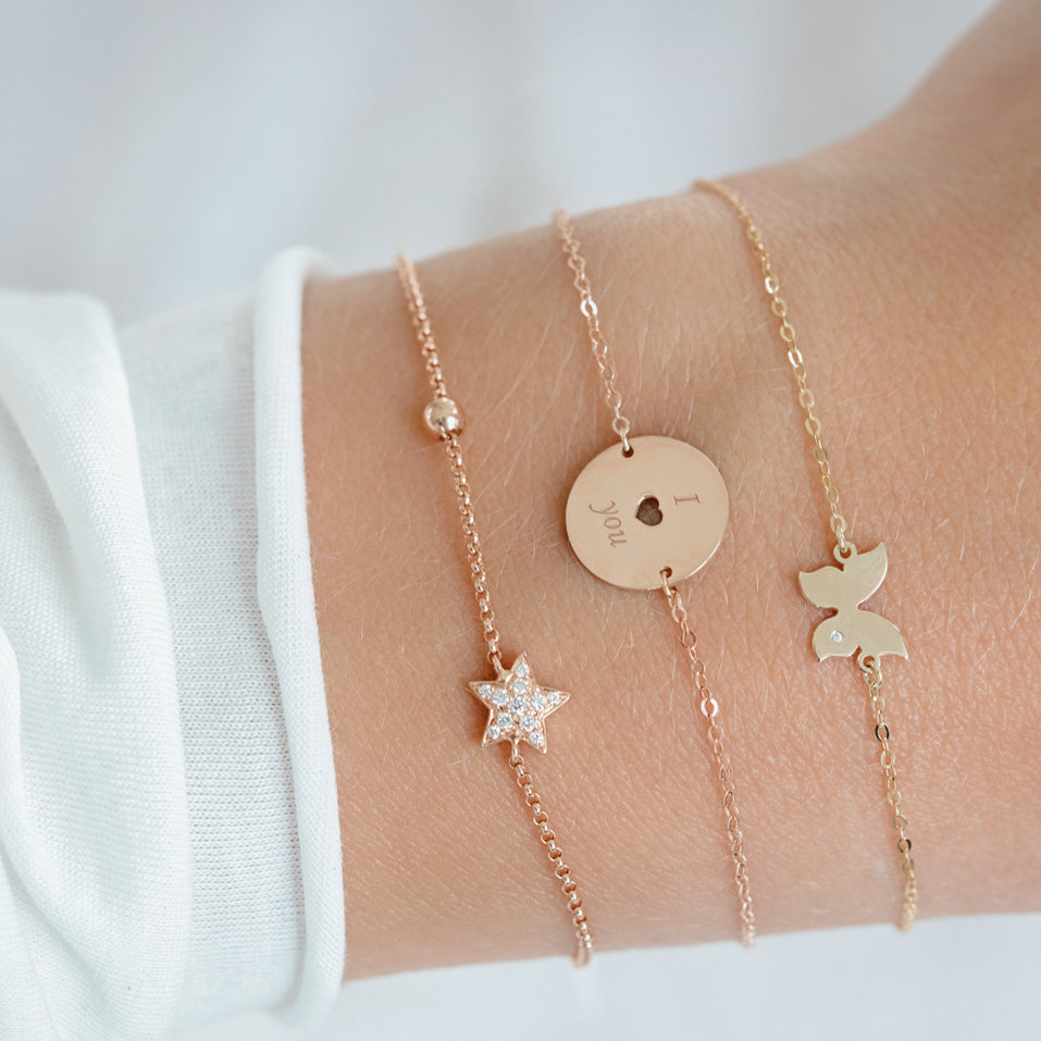 Náramok s diamantom I love you