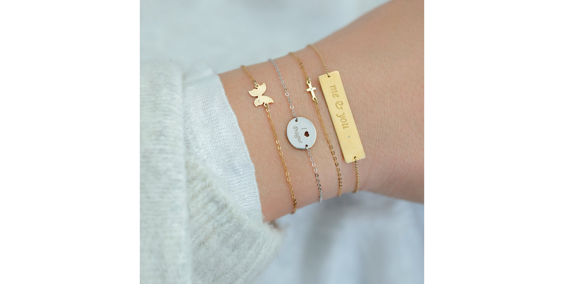 Náramok s diamantom I Love Prague