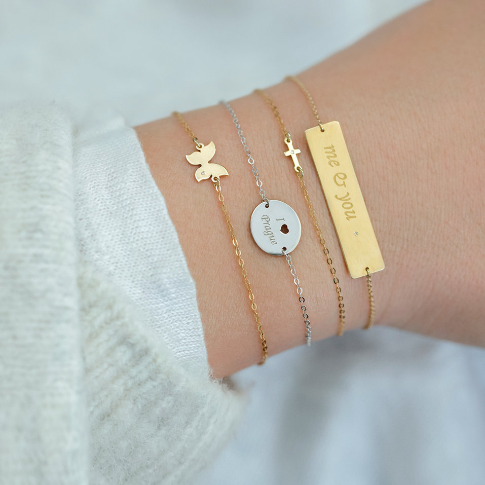 Náramok s diamantom I Love Prague