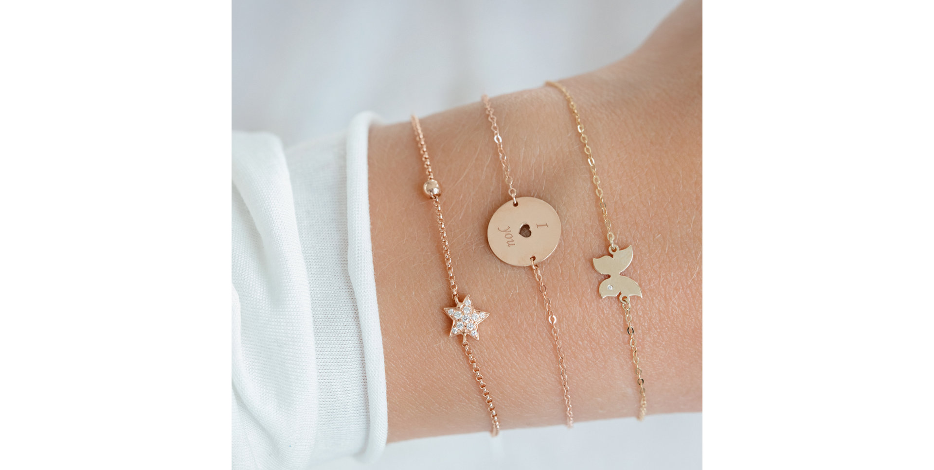 Náramok s diamantom I love you