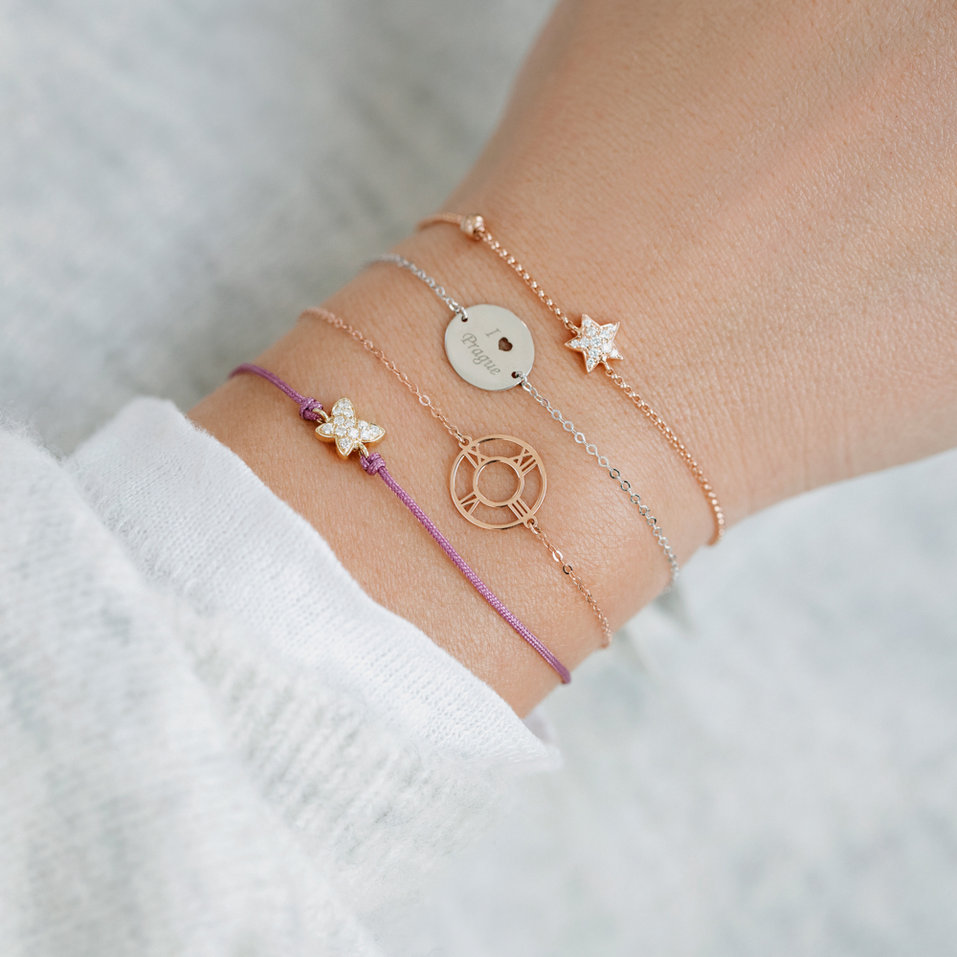 Náramok s diamantom I Love Prague