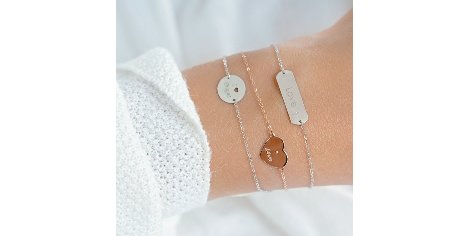 Náramok s diamantom I Love Prague