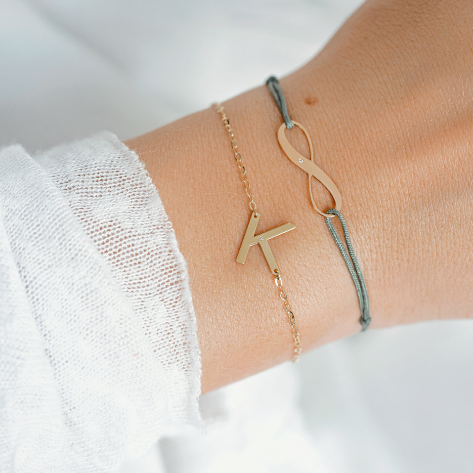 Diamantový náramok so šnúrkou Infinity