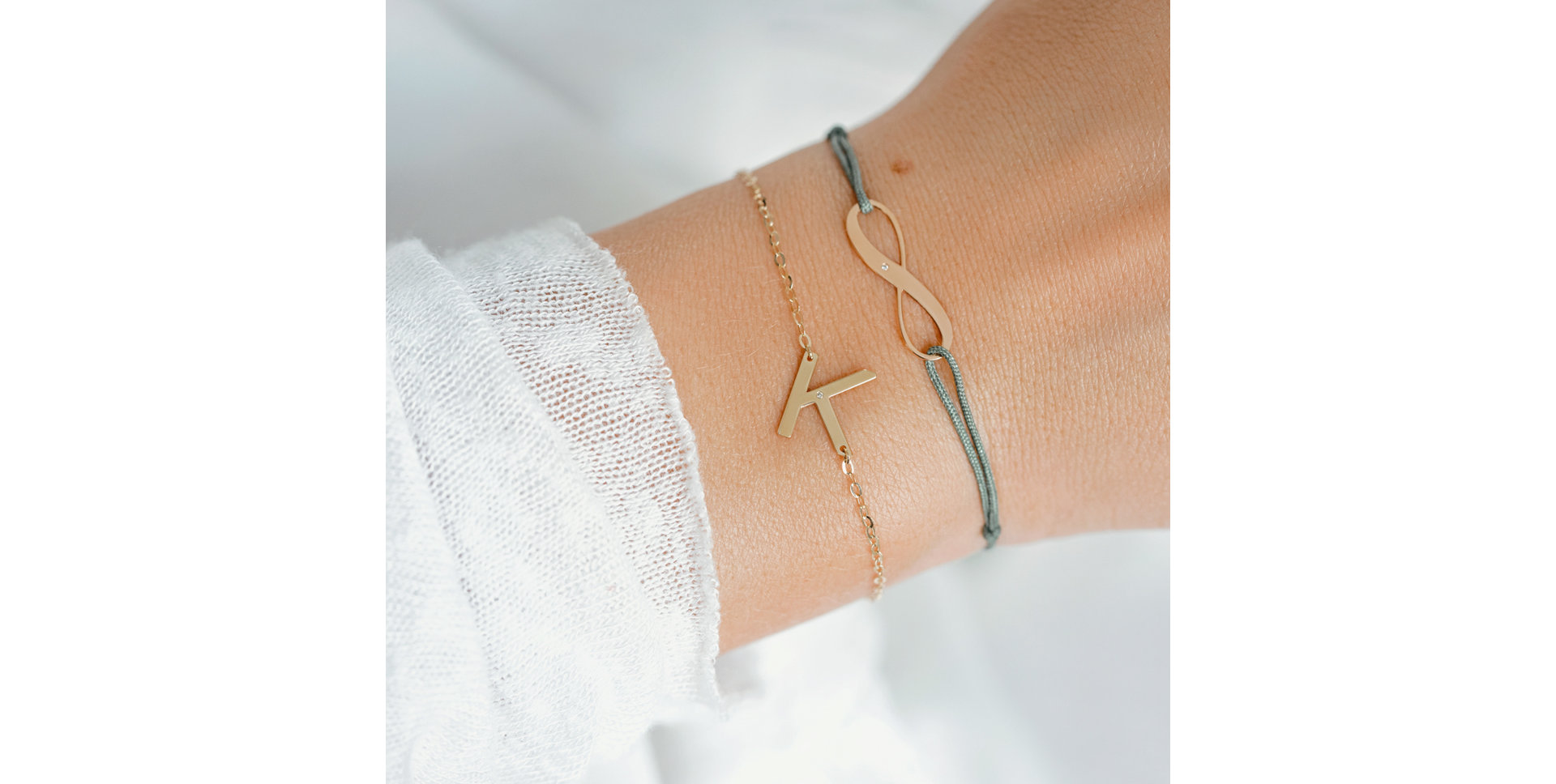 Diamantový náramok so šnúrkou Infinity