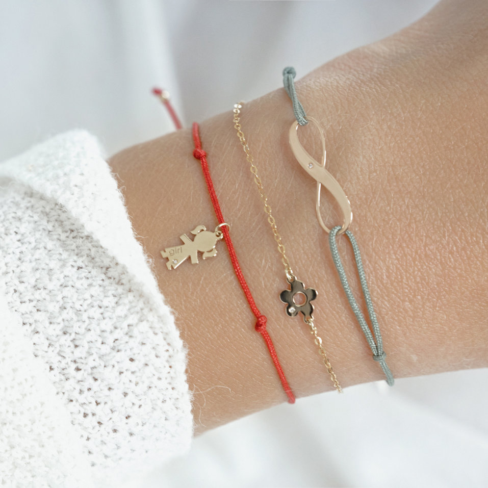 Diamantový náramok so šnúrkou Infinity