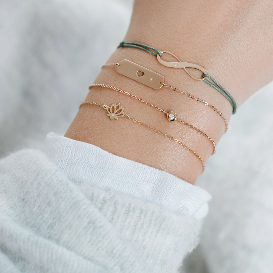 Diamantový náramok so šnúrkou Infinity